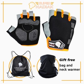 super NADIAK® Reflective Half-Finger Cycling Gloves - Lightweight & Breathable Fingerless Bike Gloves for Men & Women