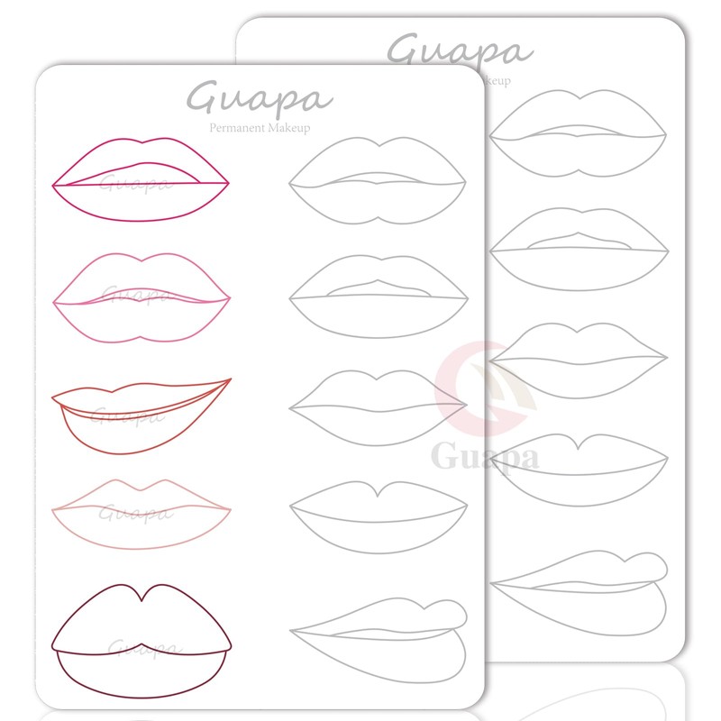 MARLLOGIVA 3pcs Double-Sided Lip Blush Practice Skin Lip Permanent Makeup