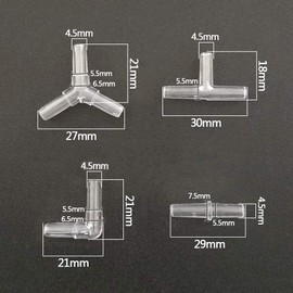 YFFSFDC Air Tube Connectors, 40 Pieces, Y Type, T Shape, L Shape, I Type, For Aquarium, Triangular & Double Sided Branch Tubing Connectors, Fittings, Aquarium, Aquarium, Plastic, Transparent Color, 4 Types