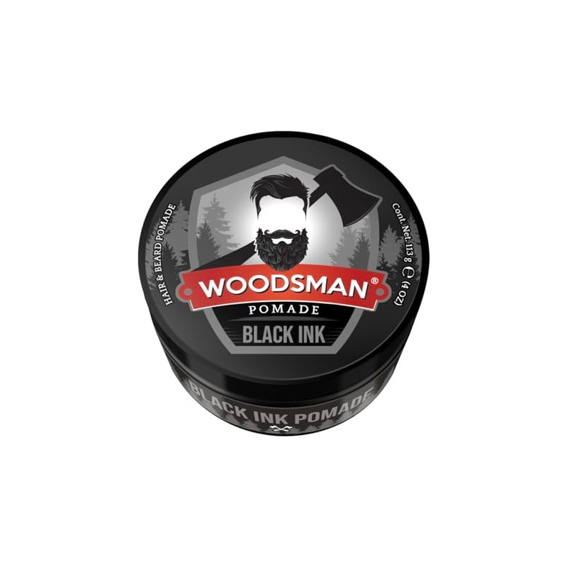 Woodsman - Pomada Negra Para Cabello Y Barba Cubre Canas,