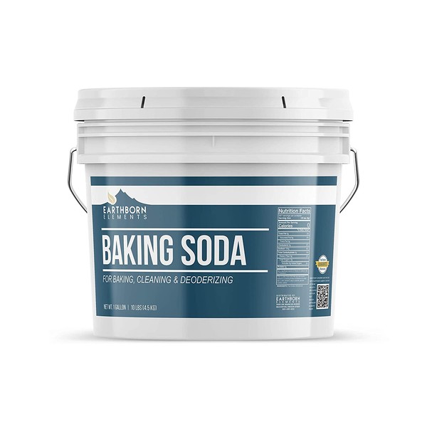 Baking Soda (1 Gallon) Natural for Cooking, Baking, Cleaning, Deodorizing, & More by Earthborn Elements