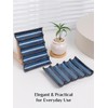 Draining Ceramic Soap Dish, Non-Slip Bar Soap Holder with Fluted