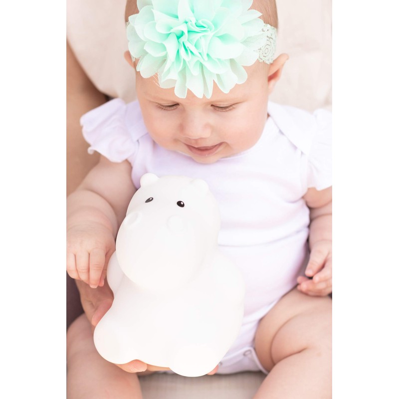 LumiPet Hippo Kids Night Light, Huggable Nursery Light for Baby