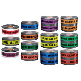 Presco Underground Detectable Tape: 6 in. x 1000 ft. (Red with Black "CAUTION BURIED ELECTRIC LINE BELOW" printing)