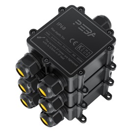 PEBA IP68 Waterproof Cable Junction Box, 3-Way Outdoor Cable Connector, Junction Boxes, Waterproof Junction Box, Junction Boxes, Cable Connection for 4-14 mm, Black (Pack of 3)