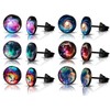 SIISPRI 6Pairs Galaxy Mens Earrings Set Hypoallergenic Surgical Stainless Steel