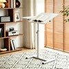 Saifu Adjustable Overbed Table, 23.6"x15.8", Height 25"-38.6", White