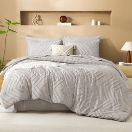 Litanika Oversized King Size Comforter Set with Sheets Linen - 7 Pieces Bed in a Bag Oversized King Boho Tufted Complete Bedding Sets with Comforter, Sheets, Pillowcases & Shams