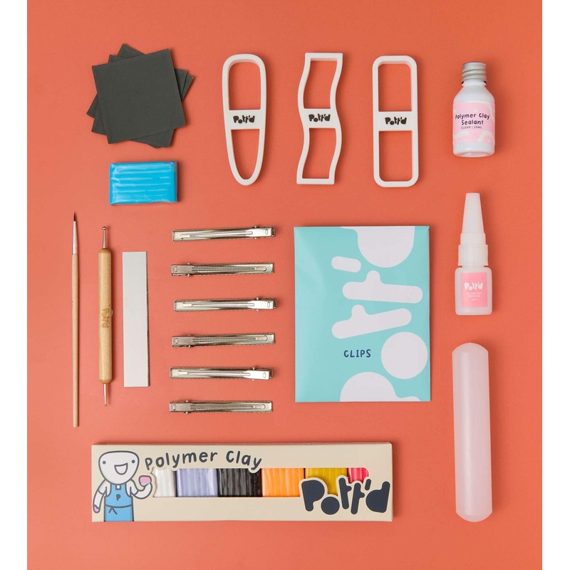 Pott’d Polymer Clay Hair Clip Kit - DIY Hair Accessories