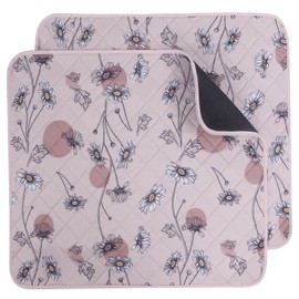 IEUUMLER Pack of 2 Puppy Pads Washable for Dogs, Reusable and Quick Absorbing PIPI Mats Training Pads for Playpen/Car Seat/Sofa FC013 (Pink Daisy, 60 x 60 cm, 2 Pieces)