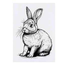 'Rabbit' Temporary Tattoo - Water Resistant, Skin-Safe, Non-Toxic Transfer (TO00062051)