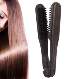 Peine Alisador de Cabello, Peine de Peluquería Profesional Cepillos Dobles Herramienta de Alisador de Cabello Antiestático de Madera para Uso en el Hogar del Salón de Bricolaje
