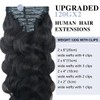 Pobokix Body Wave Clip in Hair Extensions Real Human Hair
