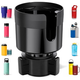 ALIENSX Upgraded Car Cup Holder Expander Adapter with Adjustable Base, Compatible with Yeti 20/26/30 oz Rambler, Hydro Flasks 32/40 oz, Other Large Bottles Mugs in 3.4"-3.8"(1 Pack)