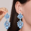 Shimmeroo Light Blue Statement Earrings for Women, Dangle Earrings Rhinestone