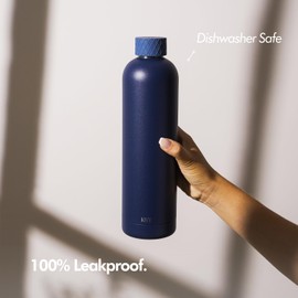 KIVY Stainless Steel Insulated Water Bottle 32oz | Insulated water bottle without straw - Workout water bottles for men Drink bottles for adults - Blue water bottle screw top - Twist top water bottle