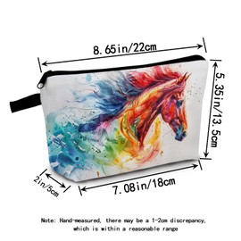 MoCaliduccious Watercolor Horse Print Women's Makeup Bag Daily Commute Cosmetics Storage Pouch Beach Travel Fashion Toothbrush Bag