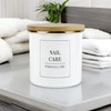 Minimalist Range Nail Care Storage Canister - White Metal Enamel