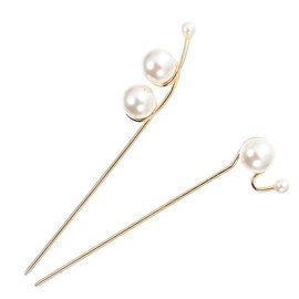Baluue Hair Sticks for Women 2 Pack Pearl Hair Pins Hair Accessories for Updo Casual Wedding and Party