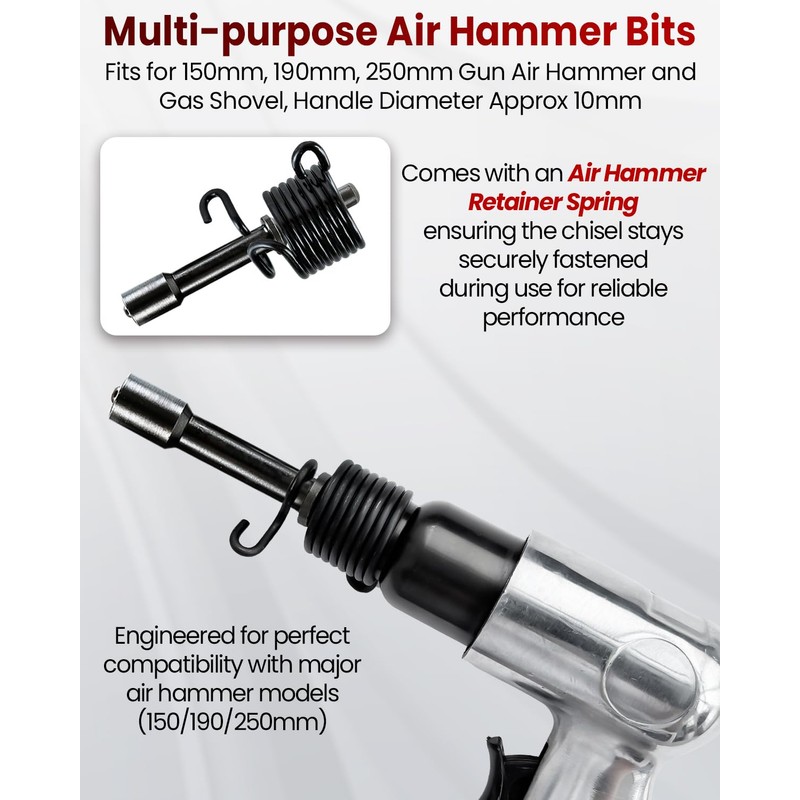 DUPDMKIN 7PCS Air Hammer Bits Set, Air Hammer Attachments for