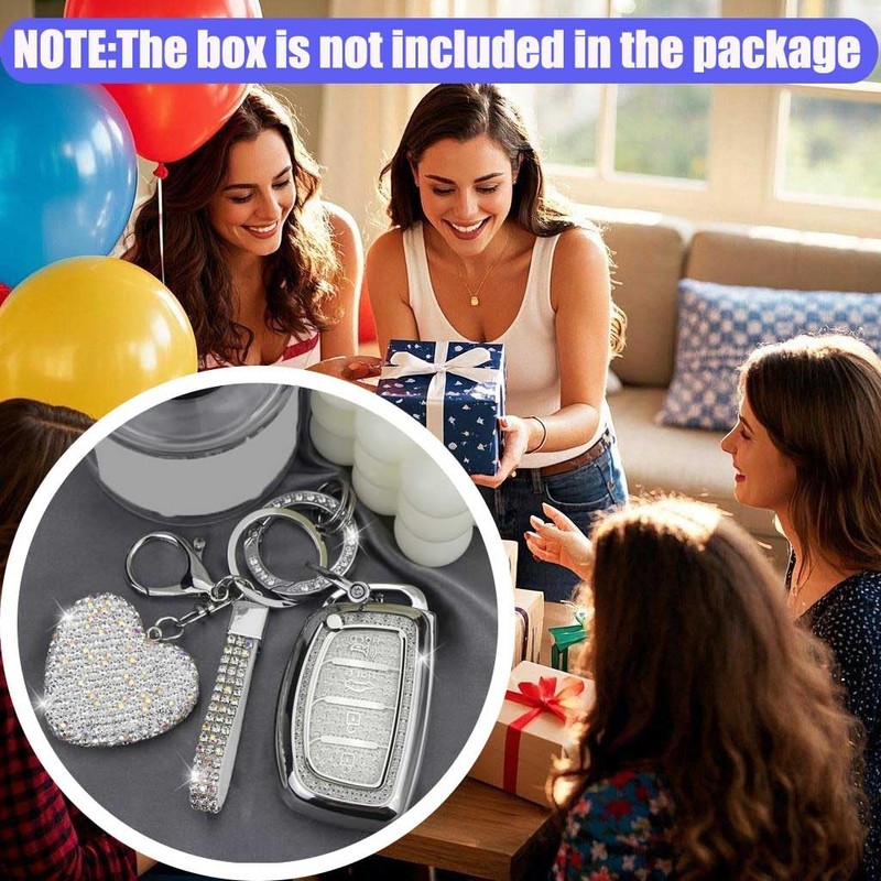 YIKECASE Key Fob Cover with Diamond Keychain Car Key Holder