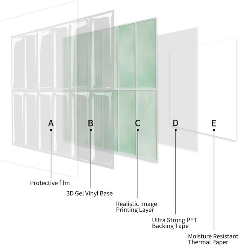 10 Sheet Peel and Stick Subway Kitchen Backsplash Tiles,3D Rectangle