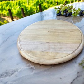 PARENCE – Set di 2 tavole di legno rotonde da 23 cm – tavola da cucina in legno per tagliare, servire e presentare – tavola rotonda robusta e versatile – 2 pezzi
