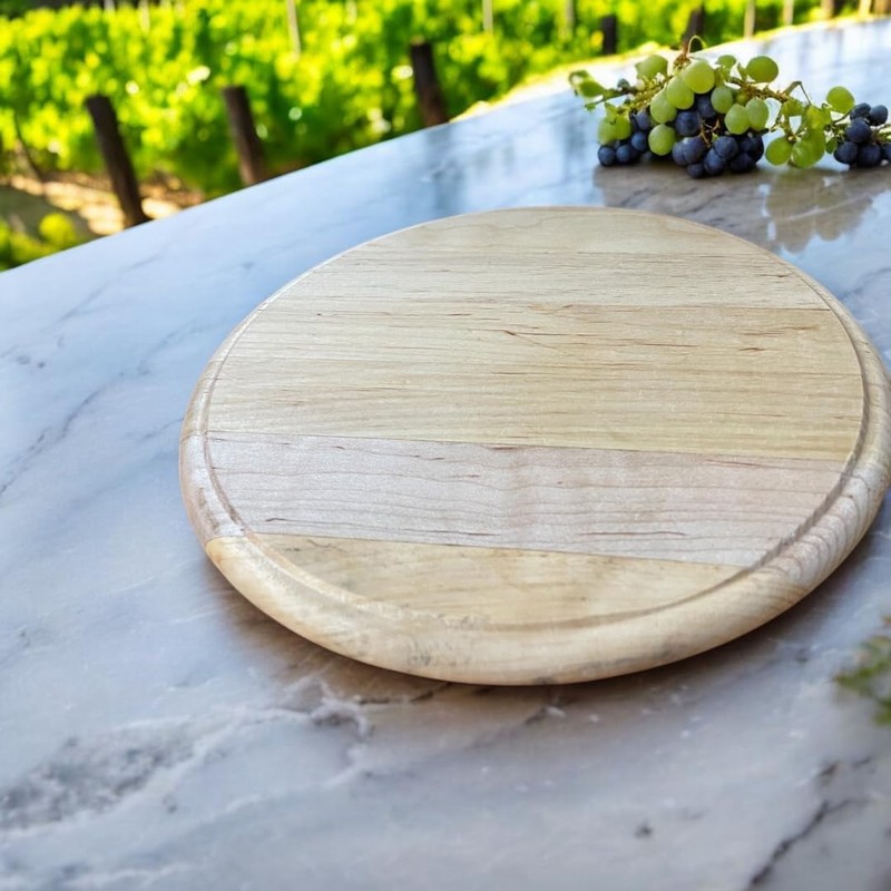 PARENCE – Set di 2 tavole di legno rotonde da