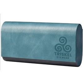 TRISKEL EYEWEAR Dual Glasses Case, Hard Shell 2-in-1 Storage for Sunglasses & Eyeglasses, Slim Magnetic Closure Case (Graphite & Blue Mist)