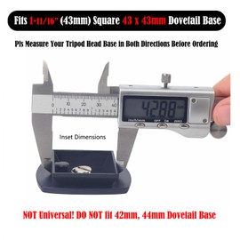 Rigdance 43mm x 43mm Tripod Quick Release Plate 1-11/16” QR Plate Replacement for Mactrem PT55, for Torjim 60", AX60, for Endurax 66" ETR66, for UBeesize 60” TR60, etc.