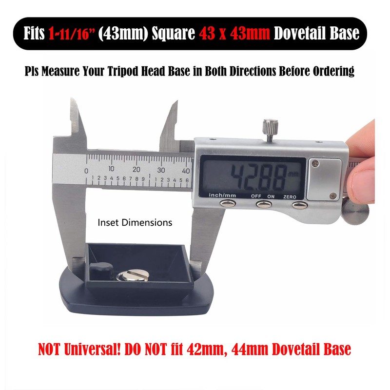 Rigdance 43mm x 43mm Tripod Quick Release Plate 1-11/16” QR