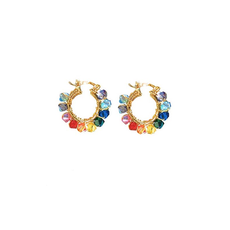 Arracada Cristal Austriaco - Color Rainbow or Pastel - Chapa