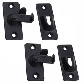 szhdxsy 2pos 90 Degree 304Stainless Steel Right Angle Door Lock Buckle Lock Bolt Lock cam Lock for Door and Window Sliding Lock bar Bolt barn Sliding Door Lock Sliding Latch, Black