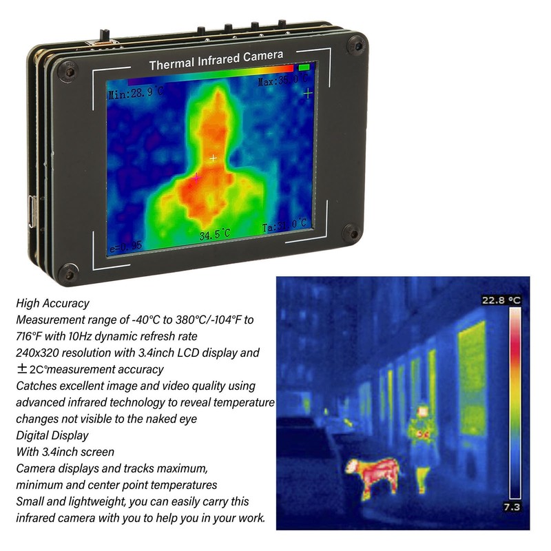 Infrared Thermal Imager 3.4inch LCD Display 1800mAh Rechargeable Infrared Thermal