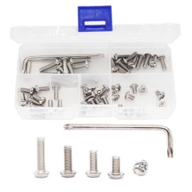 T10 Screws,binifiMux 60pcs M3 Button Head Torx Security Screws Assortment Kit w T10 Wrench, Stainless Steel, M3x4mm/ 6mm/ 8mm/ 10mm/ 12mm/ 16mm, Tamper Proof Screws