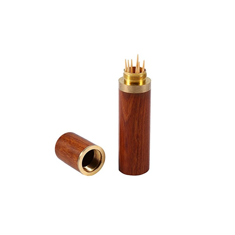 Toothpick Container Portable Wooden Toothpick Container Mini Toothpick Box Bag