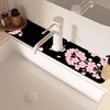 Dish Drying Mat for Kitchen Sink Romantic Cherry Blossoms plash