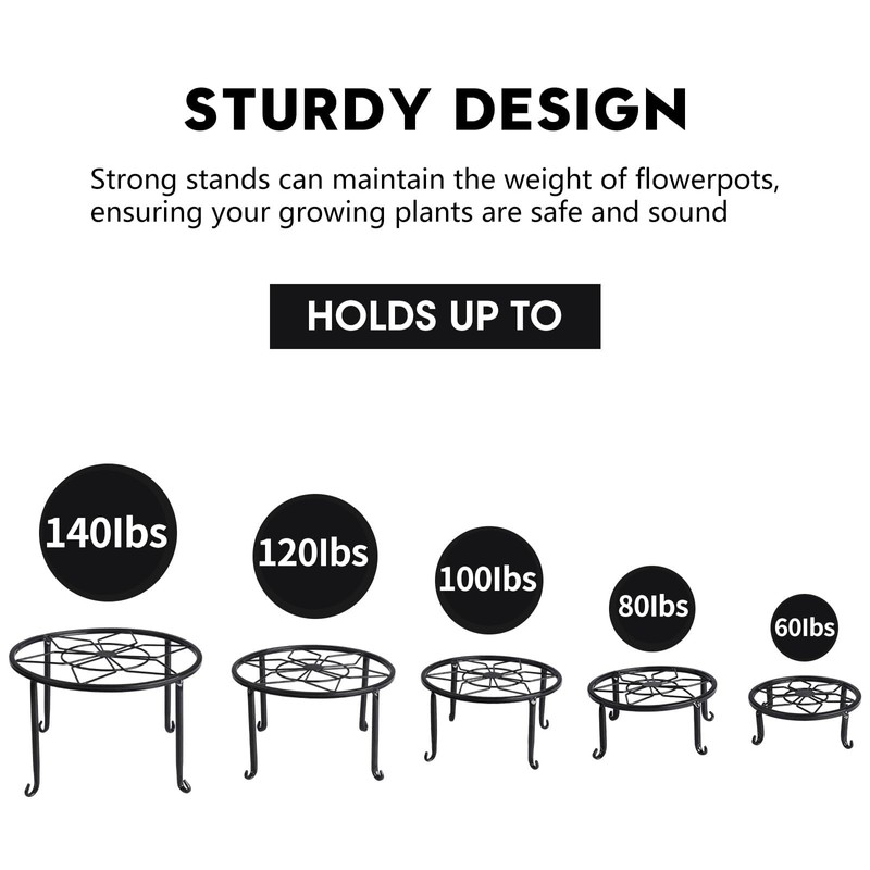 5 Pack Metal Plant Stands,Heavy Duty Potted Holder for Flower