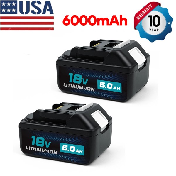 Unbranded 2 PACK 6.0Ah 18V Battery Replacement for Makita Power