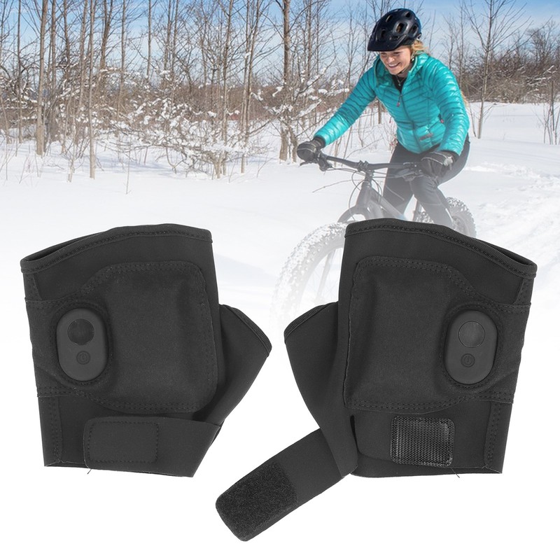 One Pair Heated Fingerless Gloves Polyurethane Fiber USB Non Slip