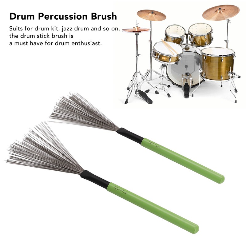 Drum Brush Steel Wire Maple Wooden Handle Percussion Tool Instrument