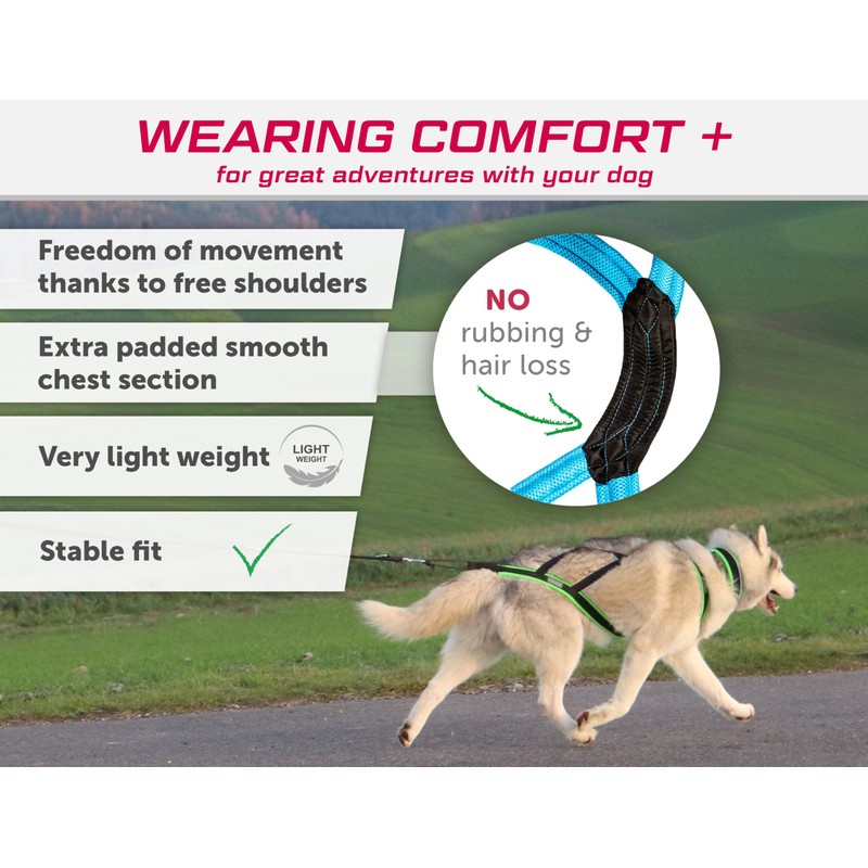 LASALINE XBack Dog Harness - Bikejoring, Dog Pull, Ski Joring