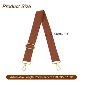 sourcing map Wide Shoulder Strap, 3.8cm Adjustable Purse Strap Replacement Crossbody Strap for Shoulder Bag Handbag, Reddish Brown, Light Gold Pull Core Buckle