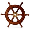 NKlaus 30 cm Maritime Steering Wheel Wood with Brass Hub