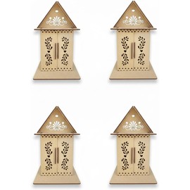 Paquete Kit de 4 Nichos Con Techo Triangular Altar Ofrenda Día de Muertos 14 X 14 X 22 Cm