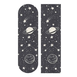 VIKKO Night Sky Doodle Space Constellations Star Black Skateboard Grip Tape Longboard Griptape Sticker 1 Sheet - 33.1 x 9.1 inch