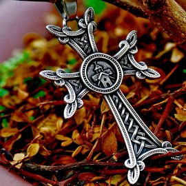 Fashion Jewelry large CELTIC AMULET CROSS KNOT IRISH Pendant 925 Sterling Silver 22" Chain Men