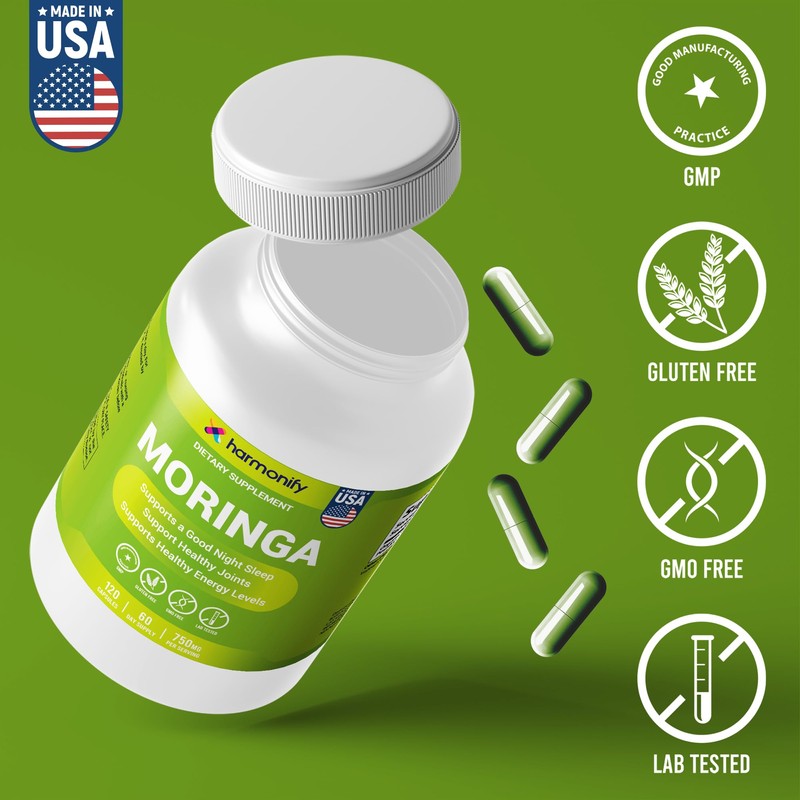 HARMONIFY Moringa Capsules - Pure Moringa Powder Supports, Joint Comfort