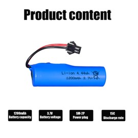 Pinsinholy 2Pack 3.7V 1200mAh Li-ion Battery with SM-2P Plug Charger Cable for Remote Control Cars Trucks Batteries Compatible with MK724A MK734A MK737A MA739A RC Car Monster Truck Vehicle