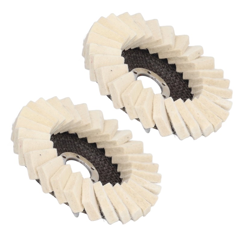 2Pcs 5in Grinding Disc Wave Shape Wool Felt Polishing Wheel